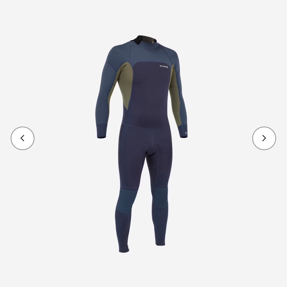DECATHLON Men’s Surfing 3/2 mm Neoprene Wetsuit 500 - Blue Khaki